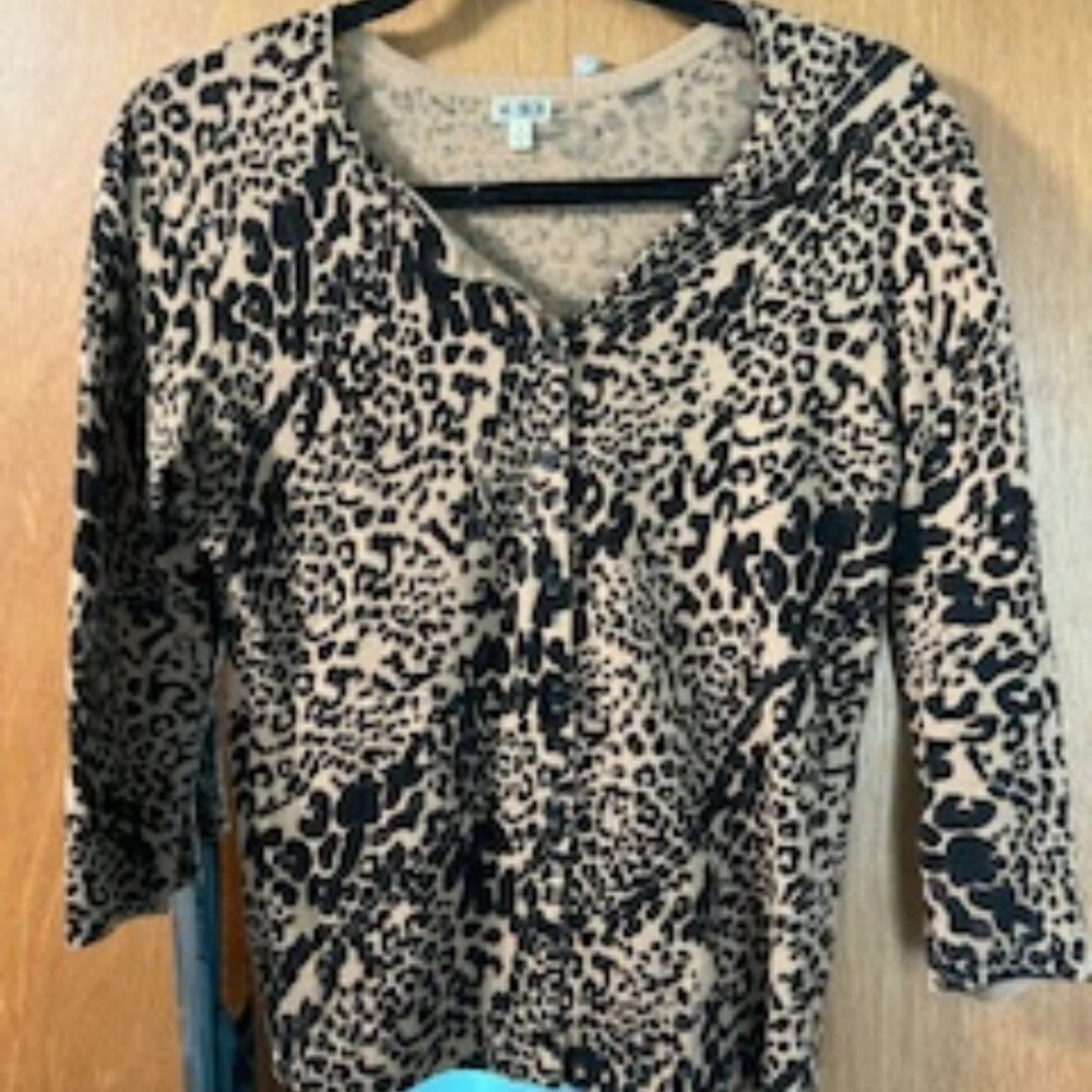 Leopard Print Cardigan, 14th and Union, size S